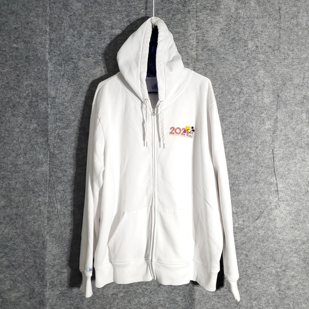 Disney Disneyland Resort Mickey Mouse Zip Up Hoodie Womens 3X White Color Block